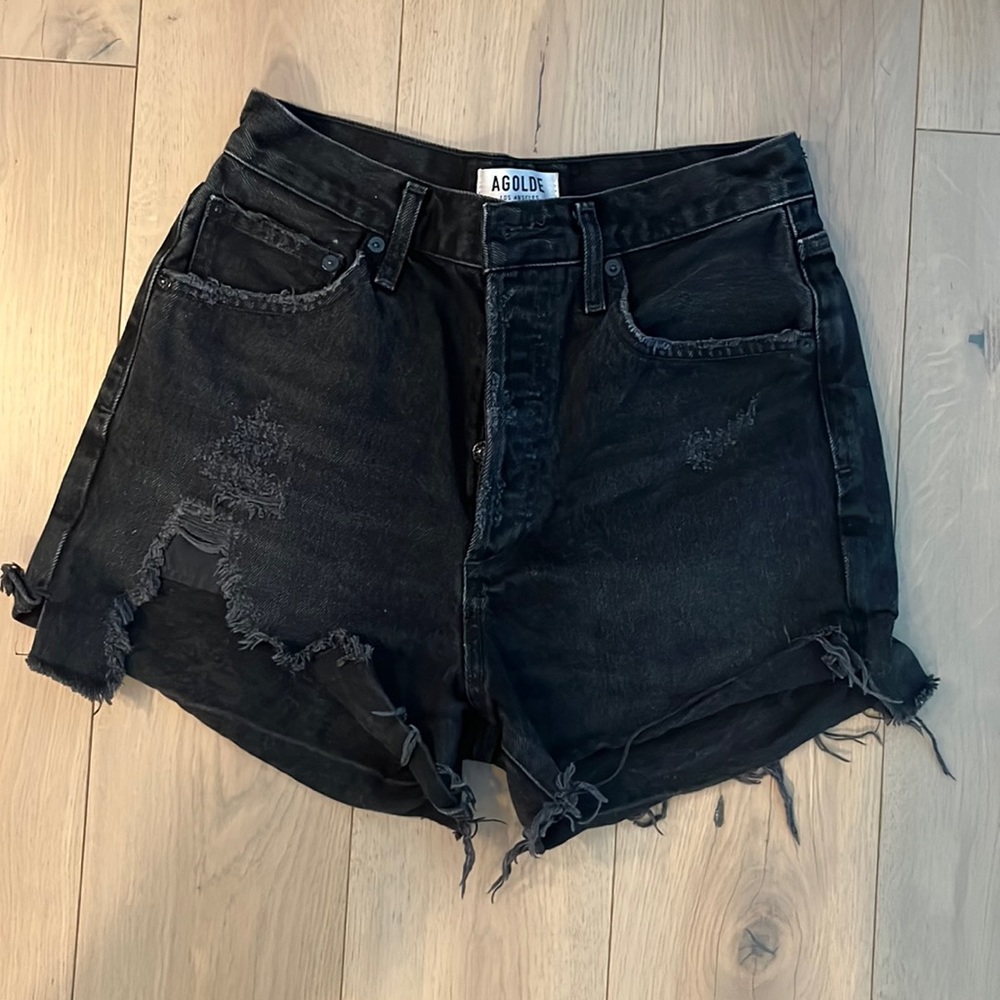 Agolde hi rise short distressed shorts